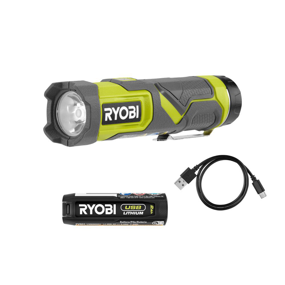 USB LITHIUM COMPACT LED FLASHLIGHT KIT – RYOBI Tools Canada