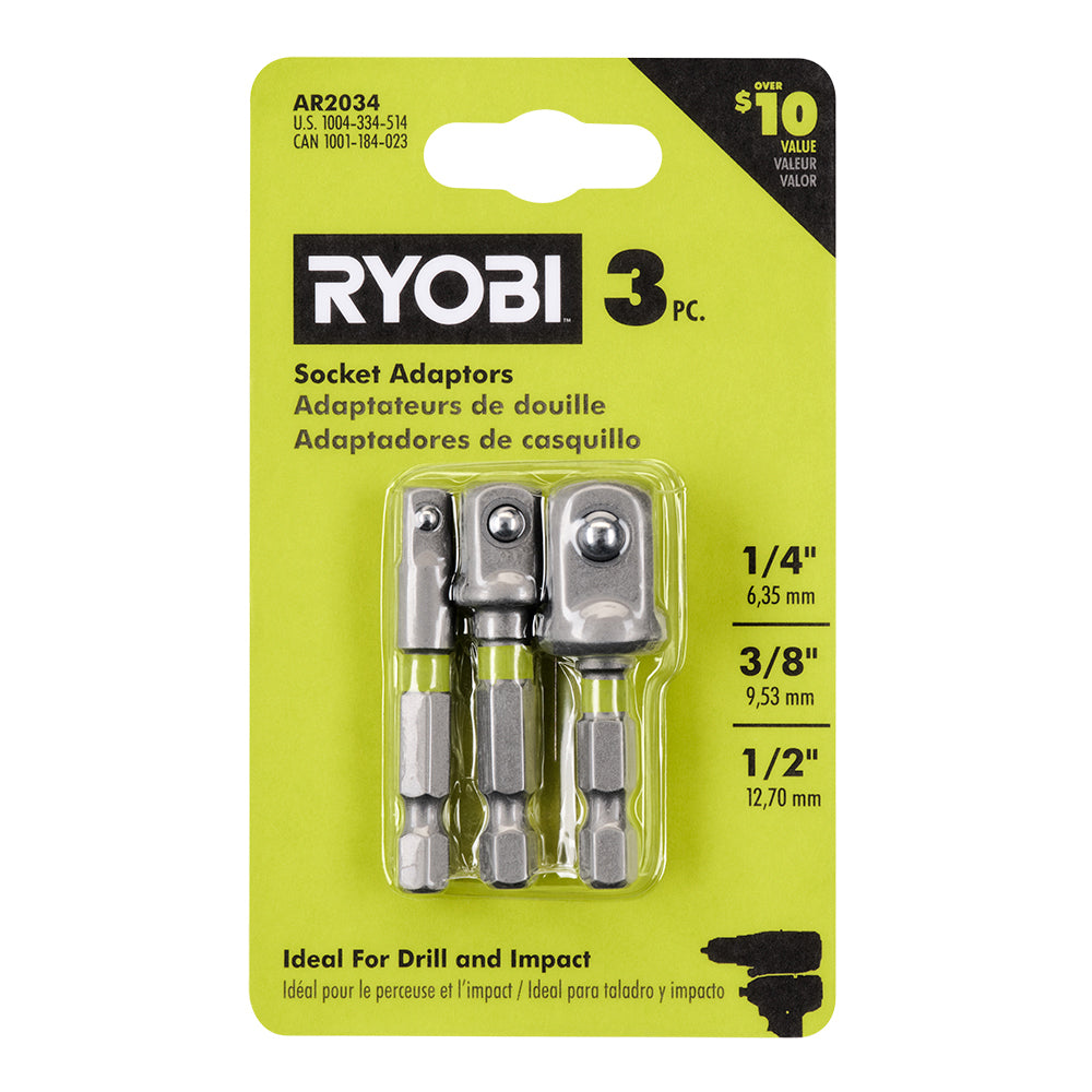 RYOBI 3PC IMPACT SOCKET ADAPTOR SET – RYOBI Tools Canada