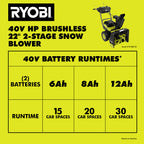 40V HP BRUSHLESS WHISPER SERIES 22" TWO-STAGE SNOW BLOWER KIT Image 11