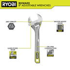 8" Adjustable Wrench Image 3