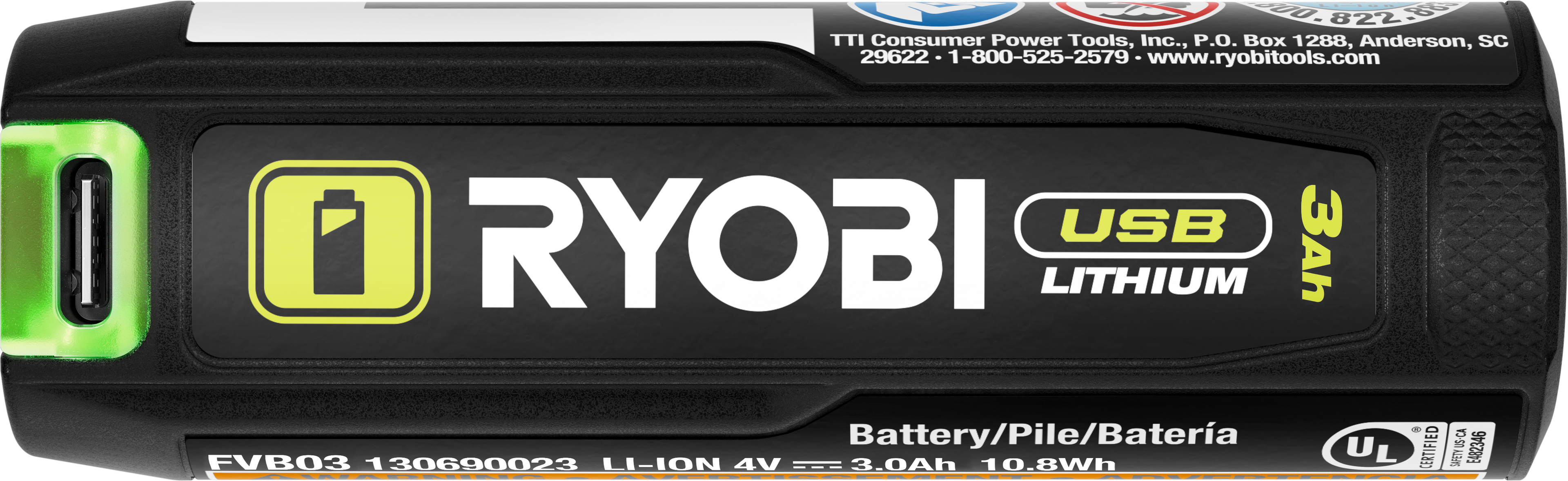 USB LITHIUM 3AH LITHIUM RECHARGEABLE BATTERY (2-PACK) image