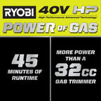 40V HP Brushless 17" Attachment Capable String Trimmer Kit