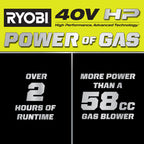 40V HP Brushless 850 CFM WHISPER SERIES Backpack Blower Kit