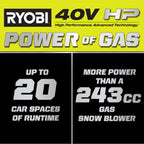 40V HP BRUSHLESS WHISPER SERIES 22" TWO-STAGE SNOW BLOWER KIT Image 2