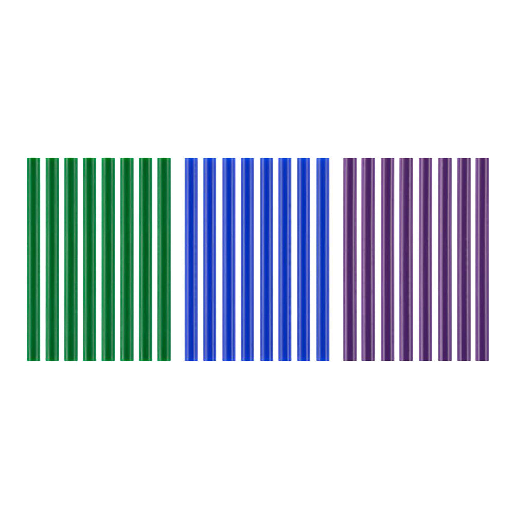 24 mini bâtonnets de colle aux couleurs vives