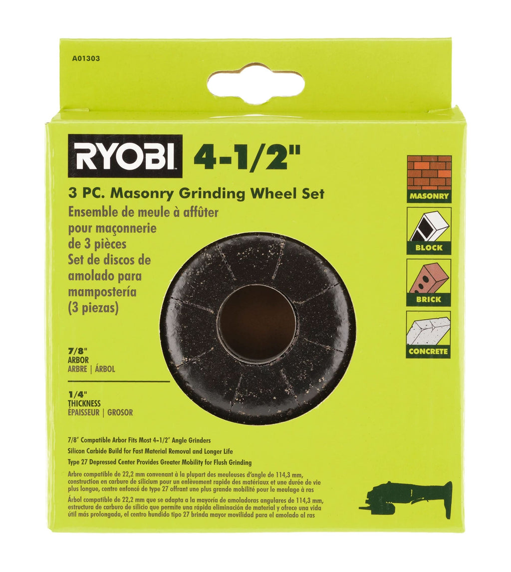 3 PC. 4-1/2" Masonry Grinding Wheel Set Image 3
