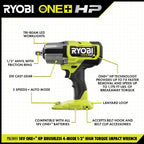 18V ONE+ HP Brushless 4-Mode 1/2" High Torque Impact Wrench Image 2