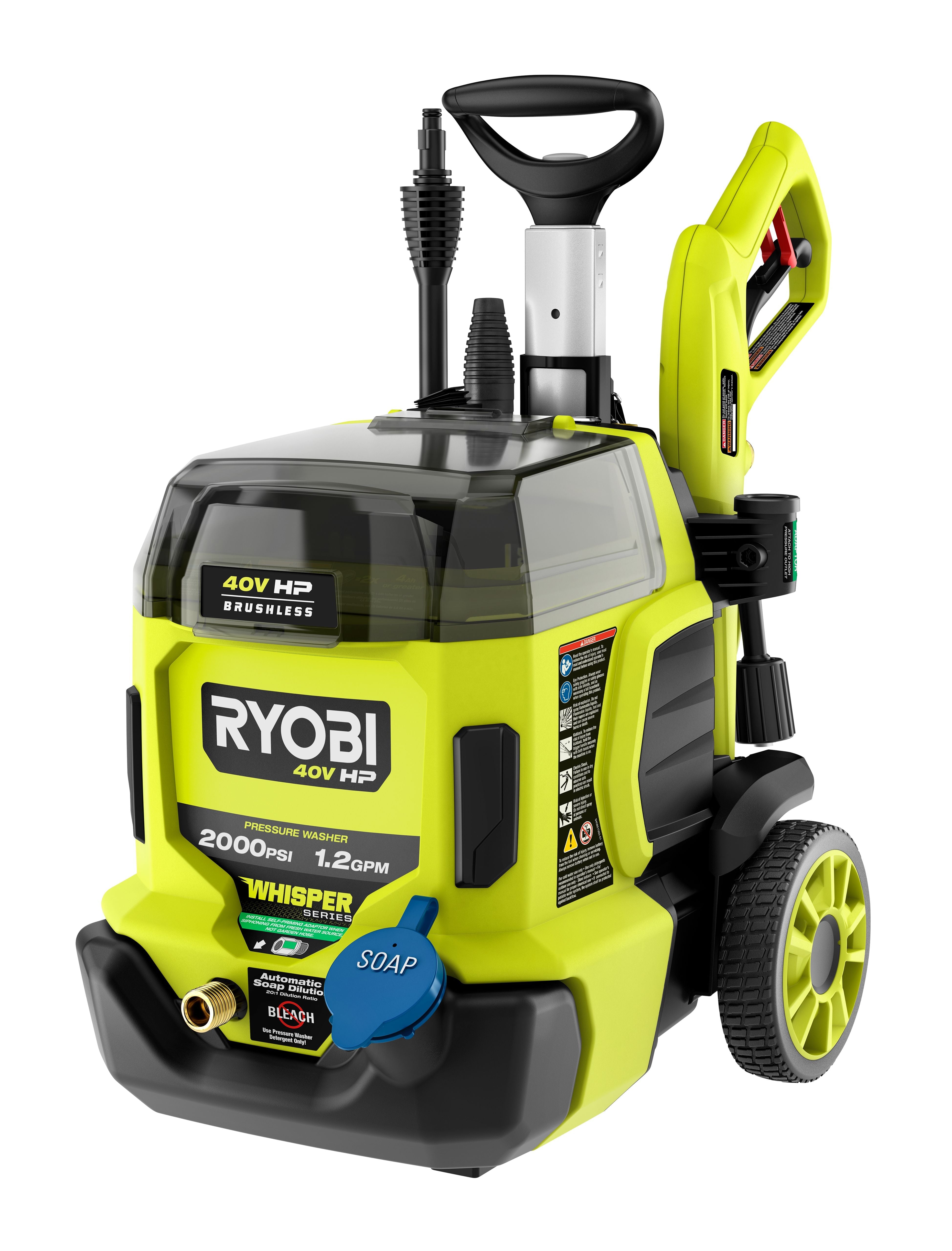 40V HP BRUSHLESS WHISPER SERIES 2000 PSI PRESSURE WASHER – RYOBI