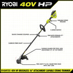 40V HP Brushless 16" Attachment Capable String Trimmer