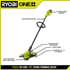 18V ONE+ 13" Cordless Battery String Trimmer/ Lawn Edger with 4.0 Ah Battery and Charger