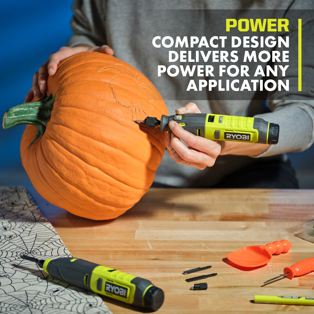 USB LITHIUM 2-TOOL COMBO KIT WITH PUMPKIN CARVING TOOLS – RYOBI