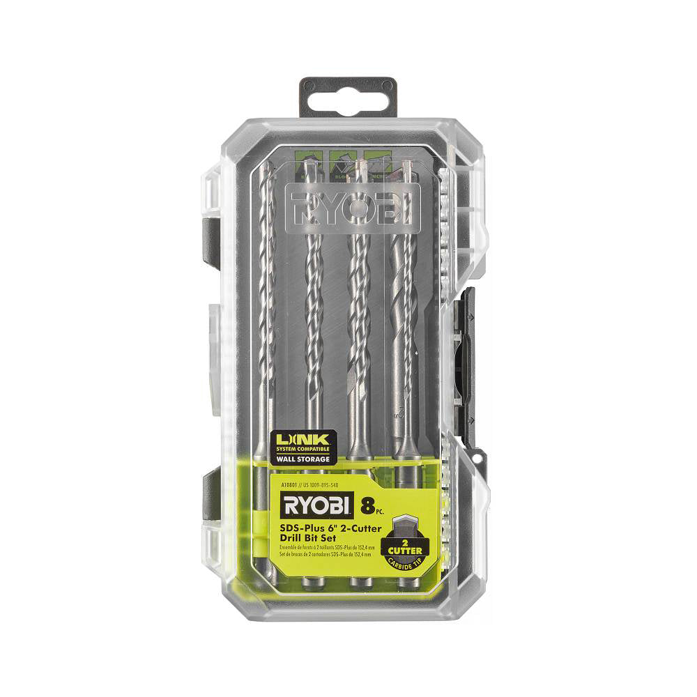 8 PC. SDS-PLUS 6" 2-CUTTER DRILL BIT SET