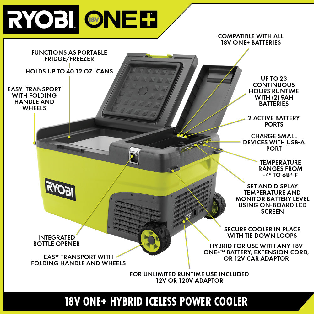 18V ONE+ 24Q Hybrid Power Cooler – RYOBI Tools Canada