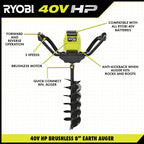 40V HP BRUSHLESS 8" EARTH AUGER  Image 2