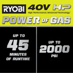 40V HP BRUSHLESS WHISPER SERIES 2000 PSI PRESSURE WASHER  Image 2