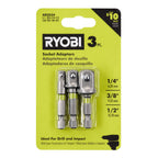 RYOBI 3PC IMPACT SOCKET ADAPTOR SET