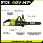 40V HP BRUSHLESS 14" CHAINSAW Image 3