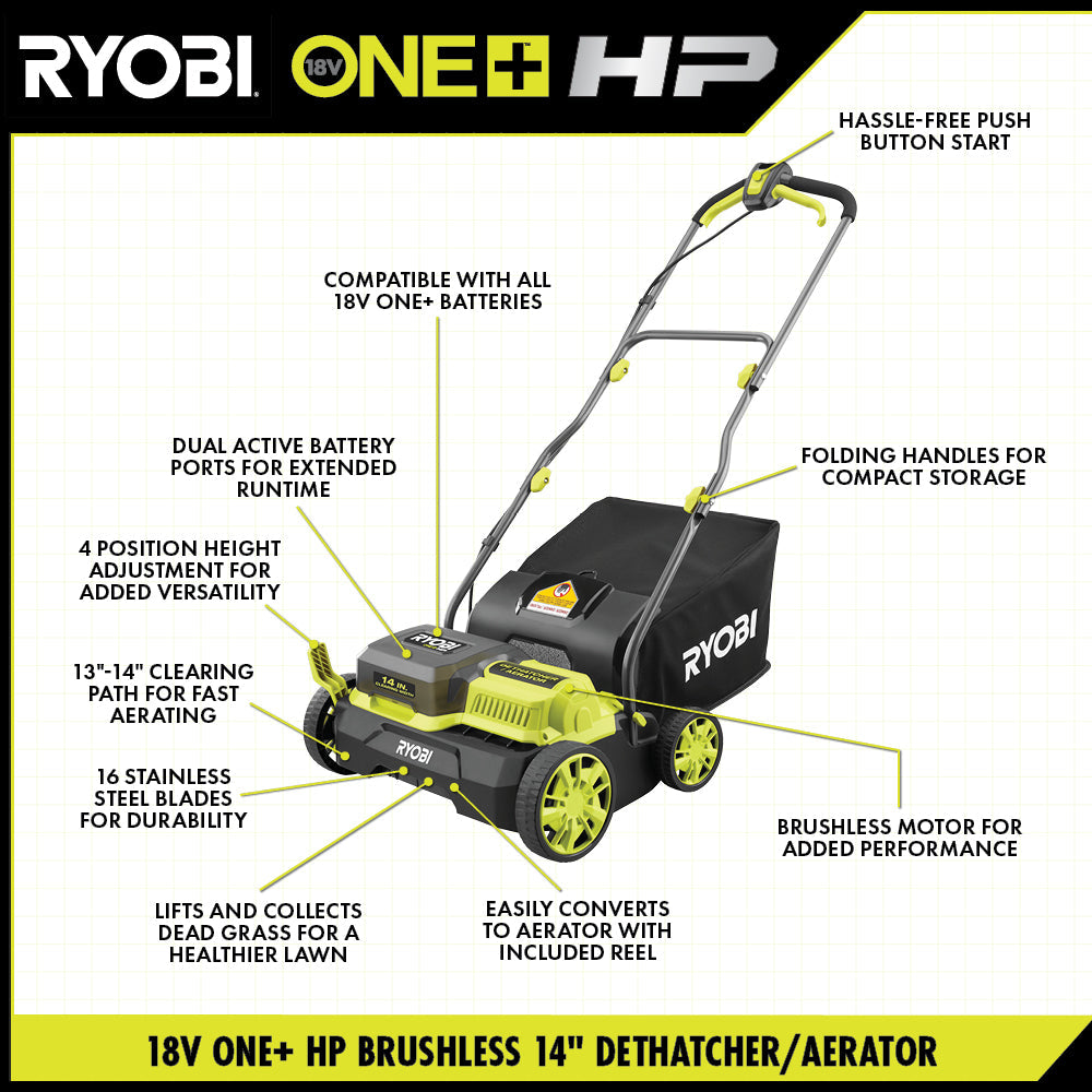 18V ONE+ HP BRUSHLESS DETHATCHER/AERATOR KIT – RYOBI Tools Canada