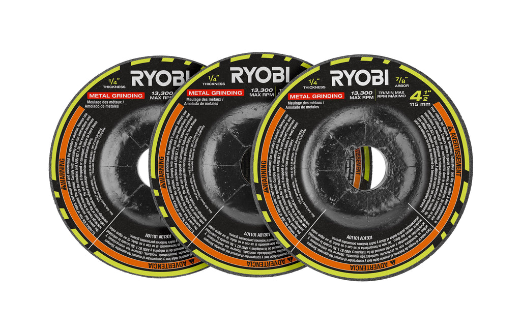3 PC.  4-1/2" Metal Grinding Wheel Set image