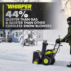 40V HP BRUSHLESS WHISPER SERIES 22" TWO-STAGE SNOW BLOWER KIT Image 5