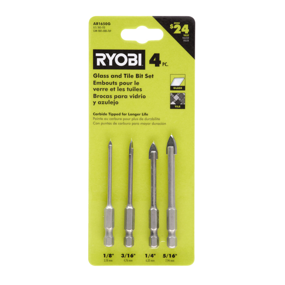 4PC GLASS AND TILE BIT SET
