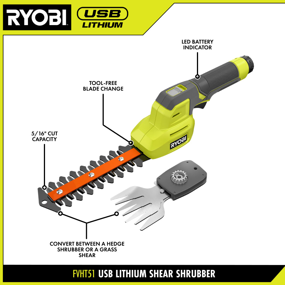 USB LITHIUM SHEAR SHRUBBER KIT