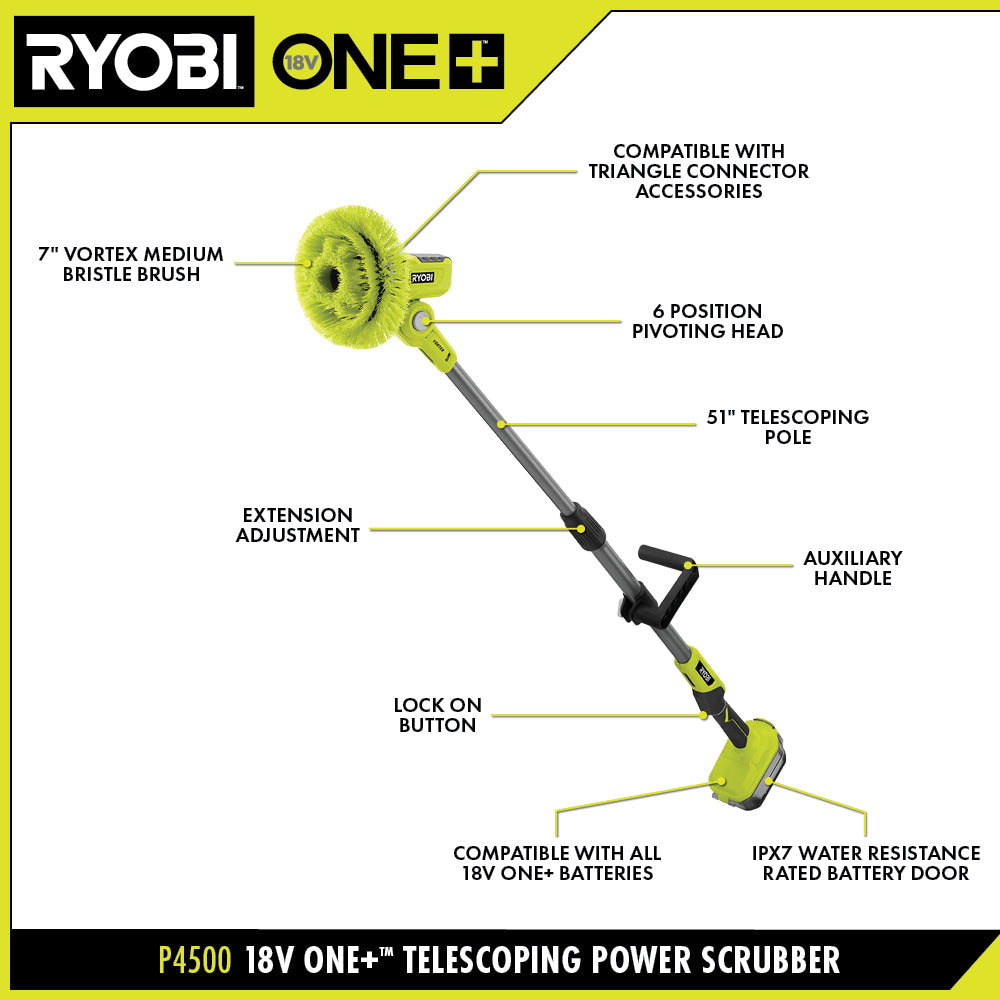Kit de nettoyage électrique télescopique ONE+ VORTEX 18V