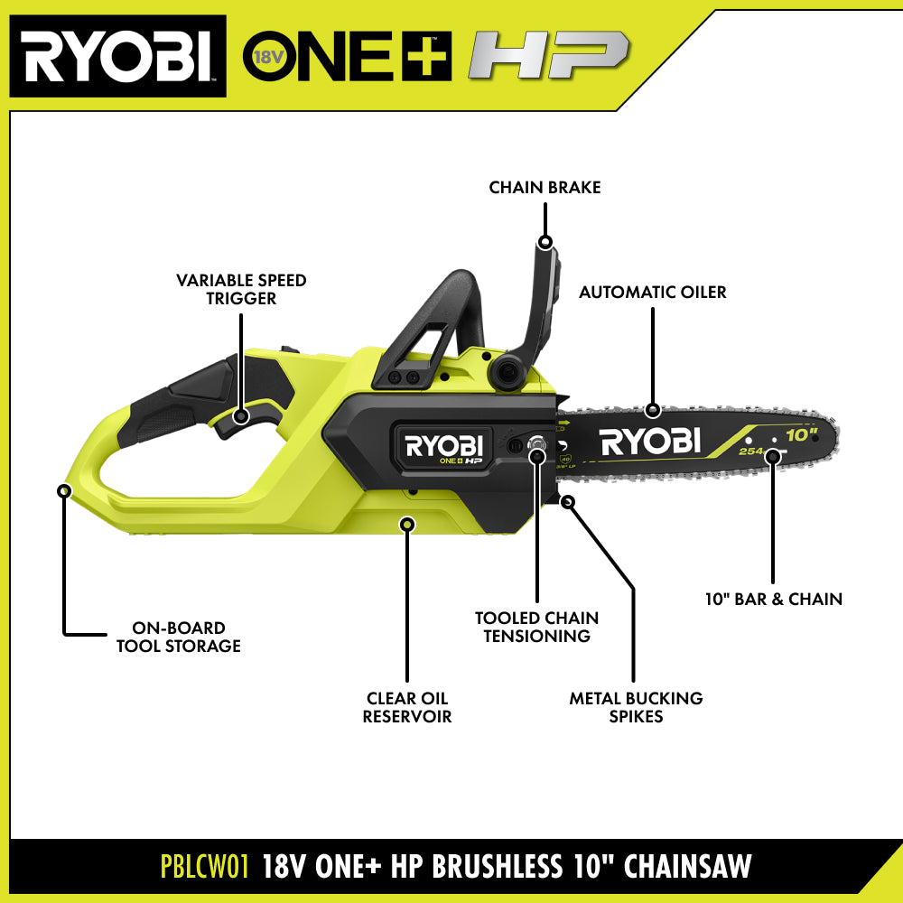 18V ONE+ HP Brushless 10” Chainsaw Kit