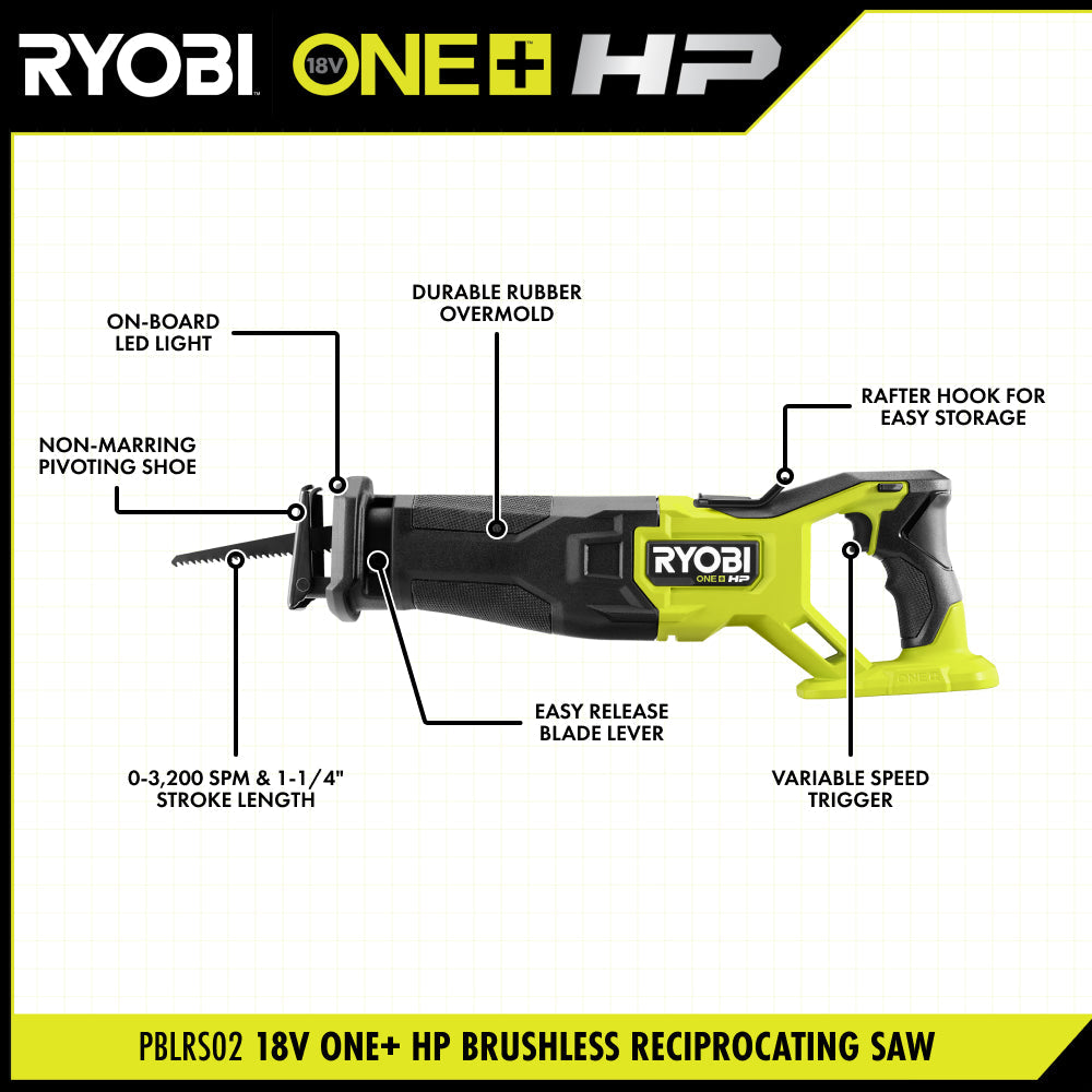 18V ONE+ HP Brushless Reciprocating Saw