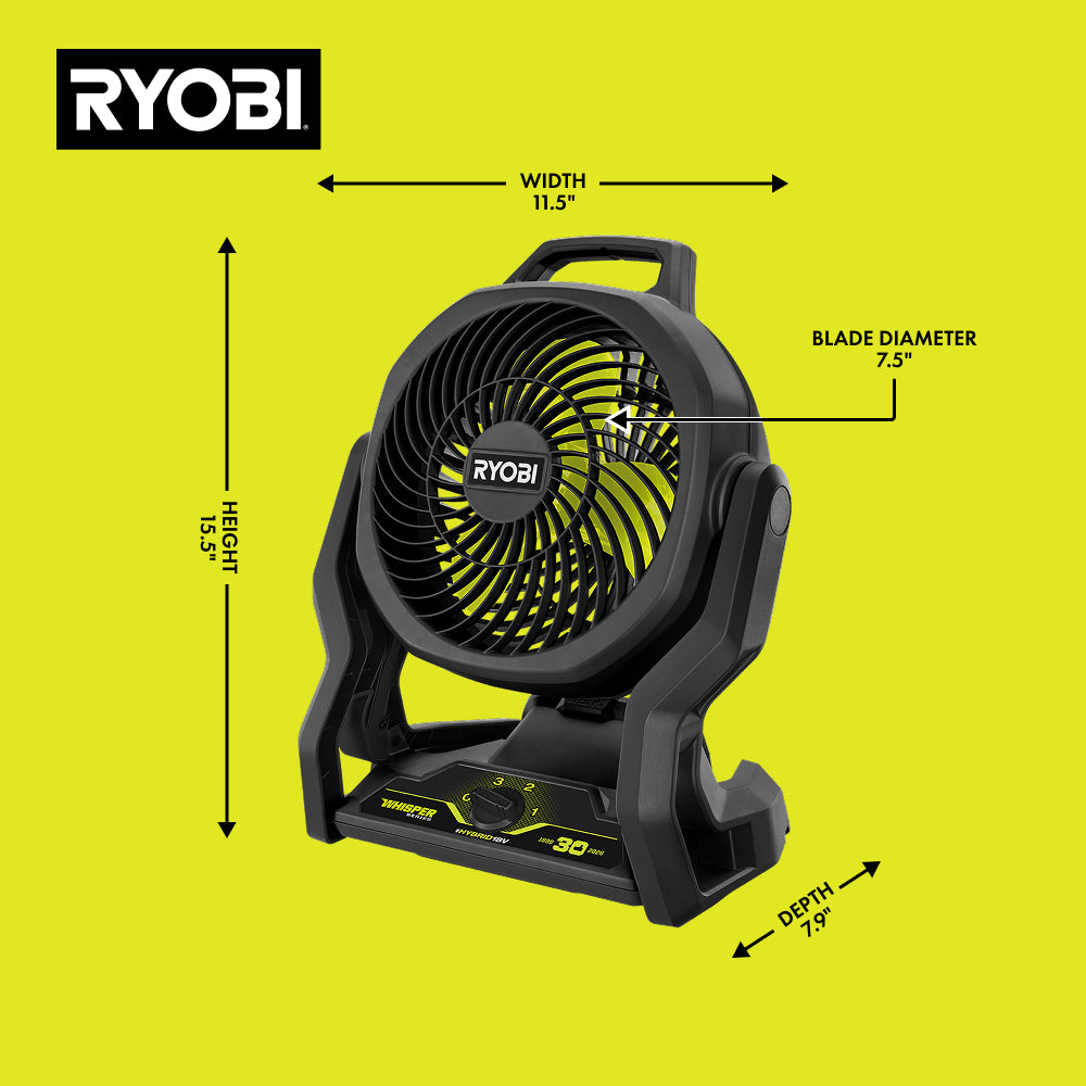 LIMITED EDITION 18V ONE+ Hybrid WHISPER SERIES 7-1/2 in. Fan Kit