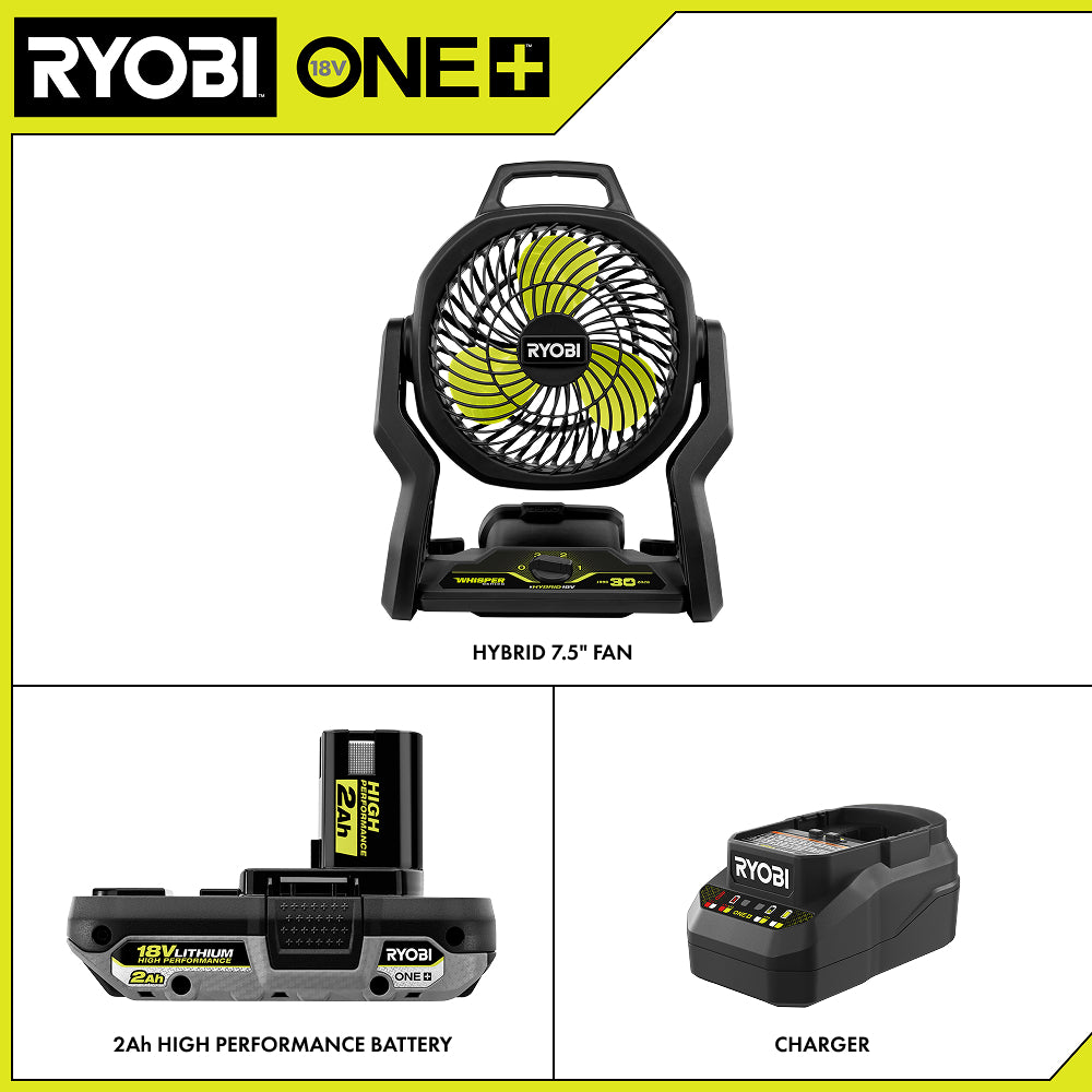 LIMITED EDITION 18V ONE+ Hybrid WHISPER SERIES 7-1/2 in. Fan Kit