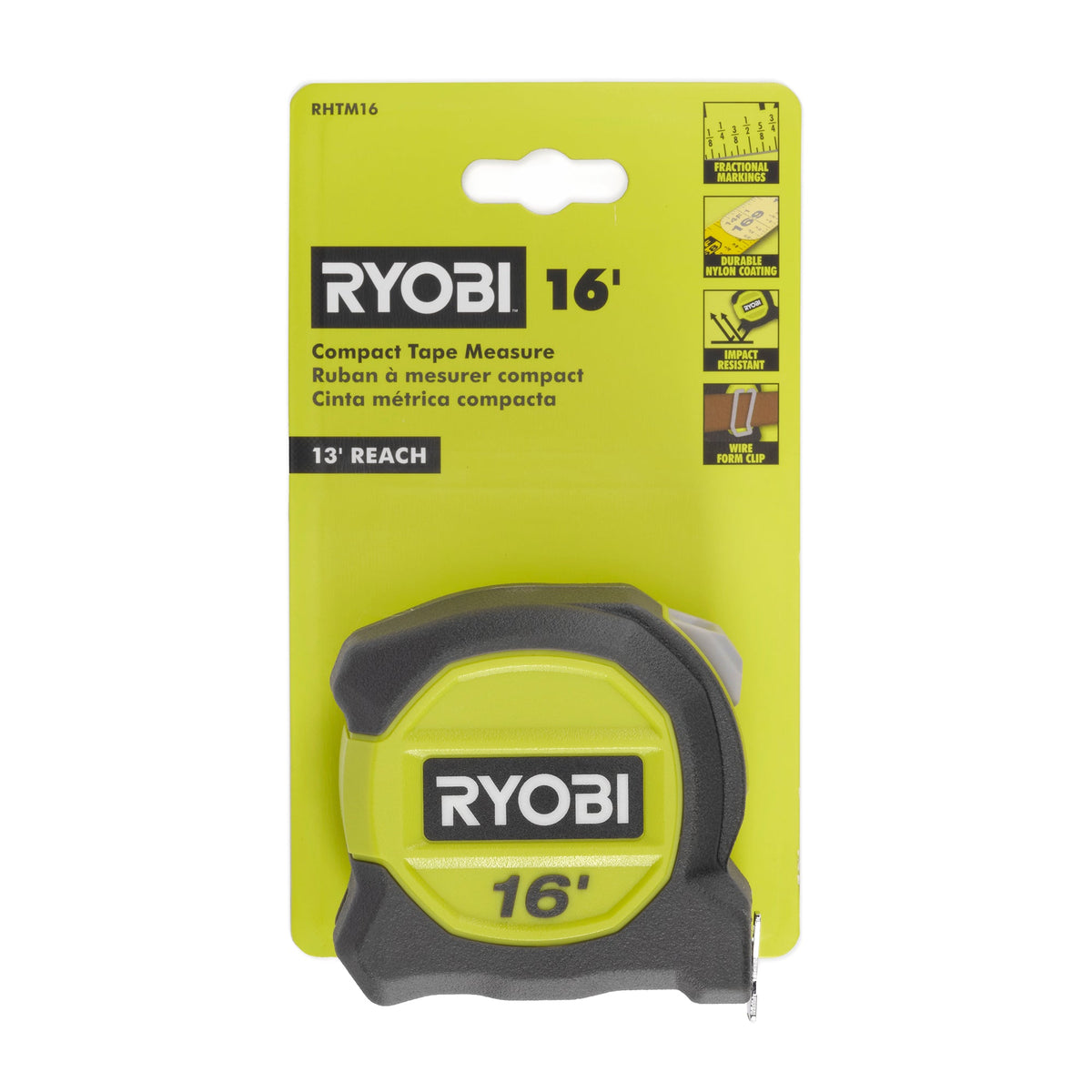 Compact 16 16' Compact Tape Measure – RYOBI Tools Canada