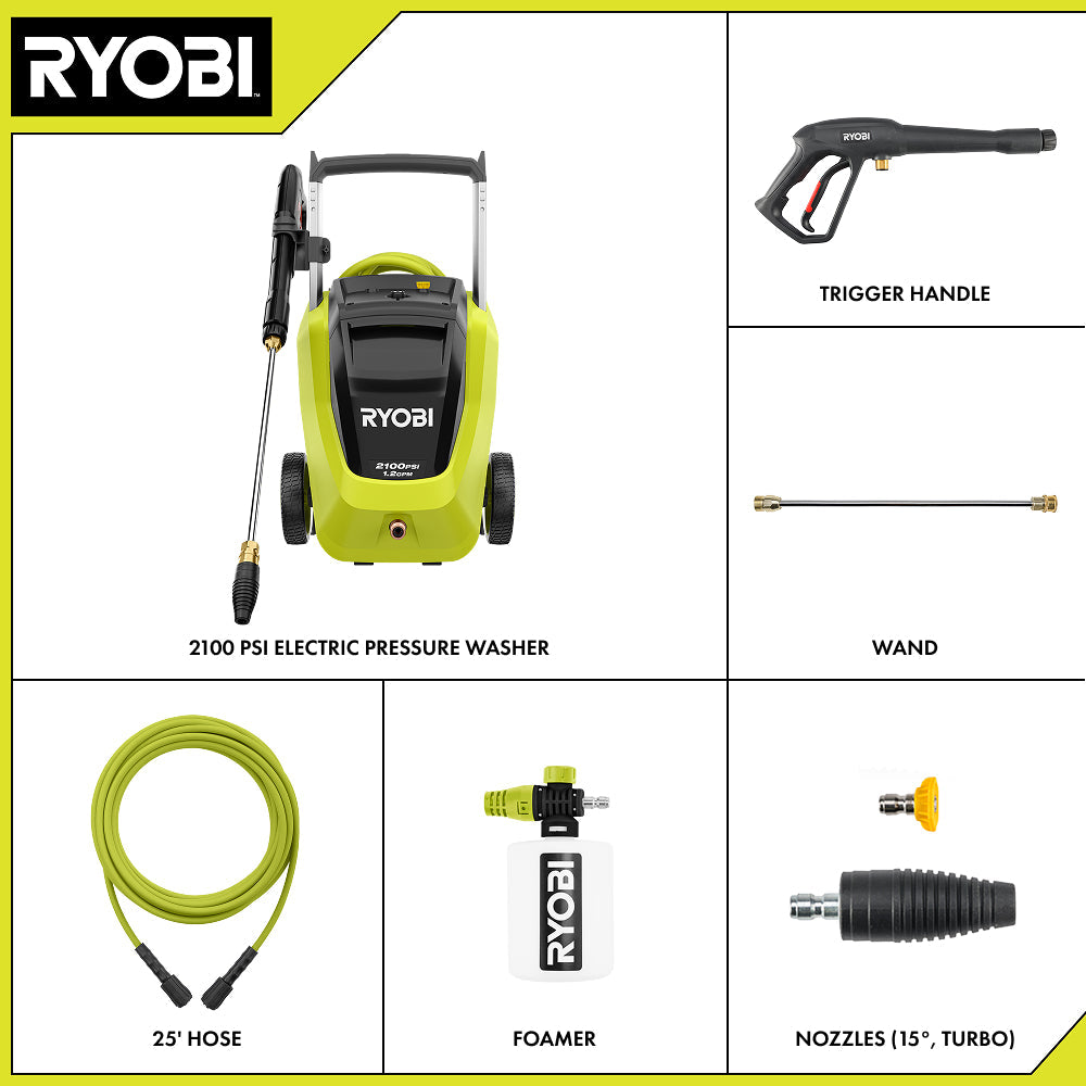 2100 PSI 1.2 GPM Electric Pressure Washer