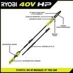 40V HP Brushless 10" Pole Saw Kit