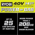 40V HP Brushless 21” Single-Stage Auger-Propelled Snow Blower