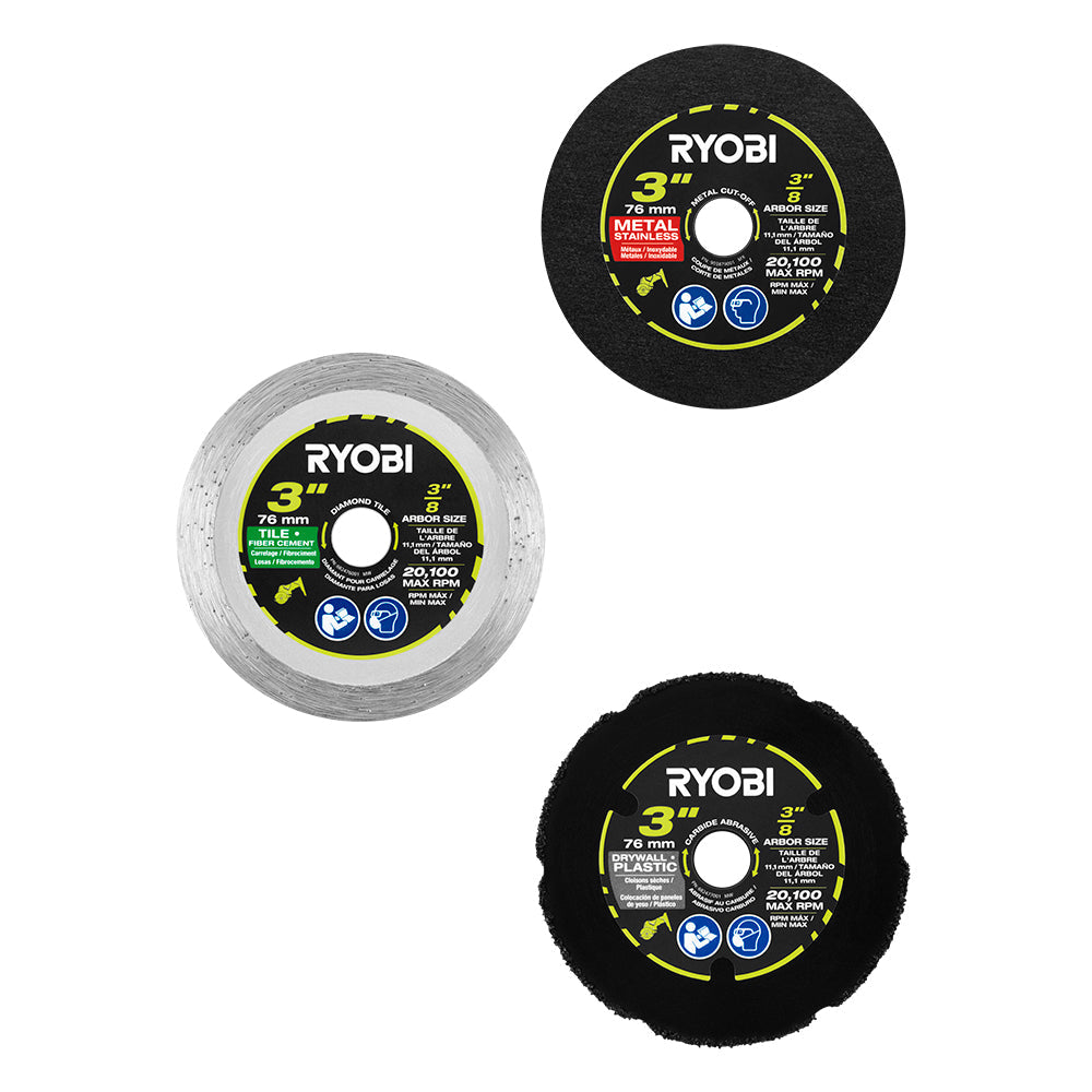 Jeu de disques à tronçonner multi-matériaux 3" (paquet de 3)