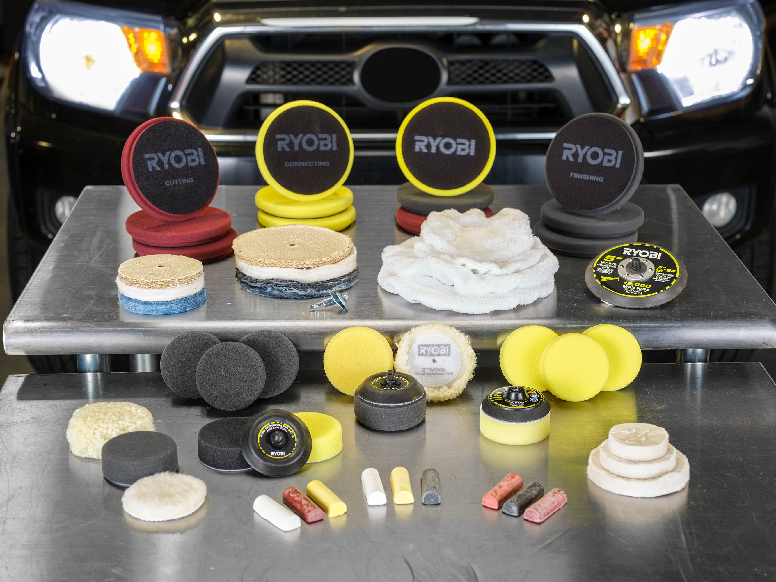 3 PC. 5" FOAM DUAL ACTION POLISHER CUTTING PAD SET Image 3