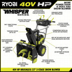 40V HP BRUSHLESS WHISPER SERIES 22" TWO-STAGE SNOW BLOWER KIT Image 4
