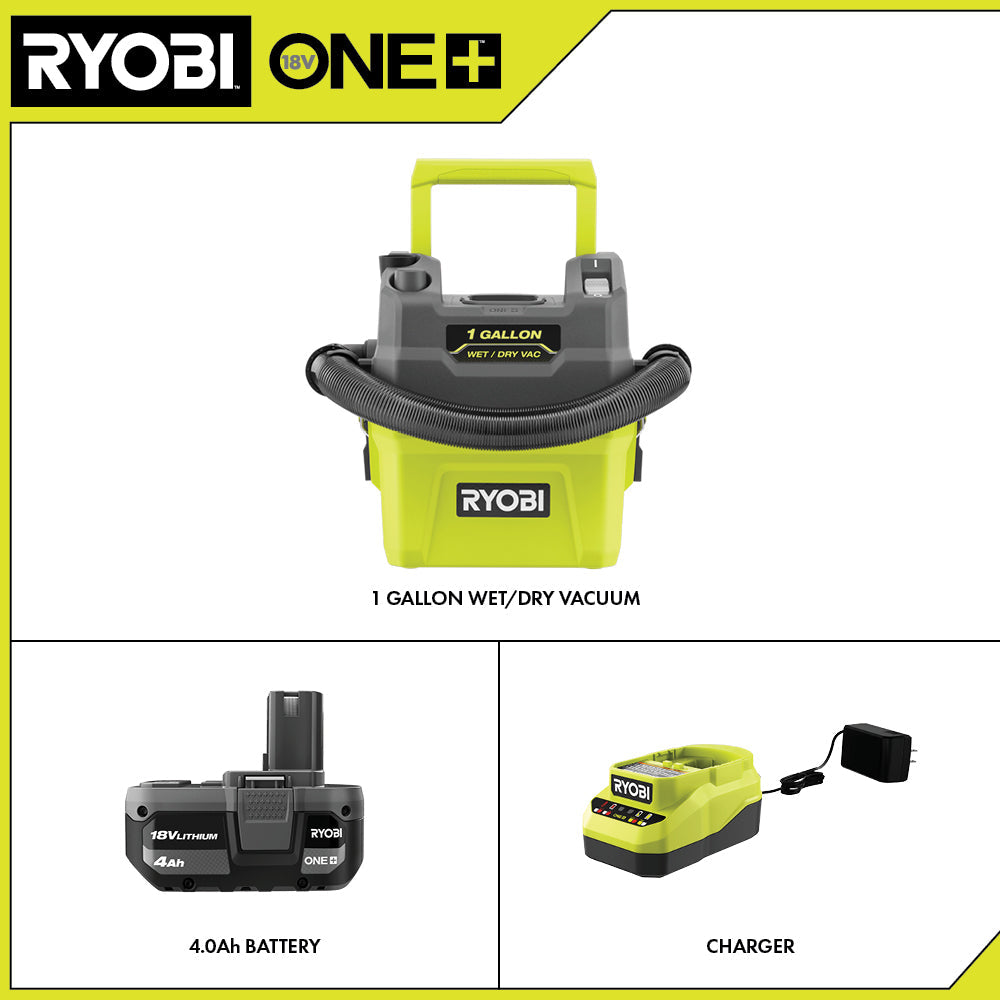 18V ONE+ 1 GALLON WET/DRY VACUUM KIT – RYOBI Tools Canada