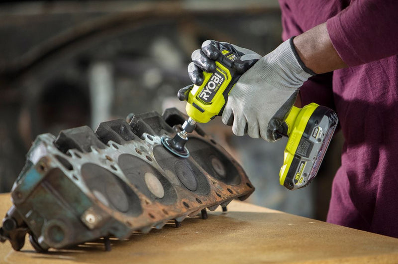 RYOBI 18V ONE+ HP Compact Brushless Right Angle Die Grinder – 1/4 Inch, 22,000 RPM, 4-Mode Speed Control (Tool Only)