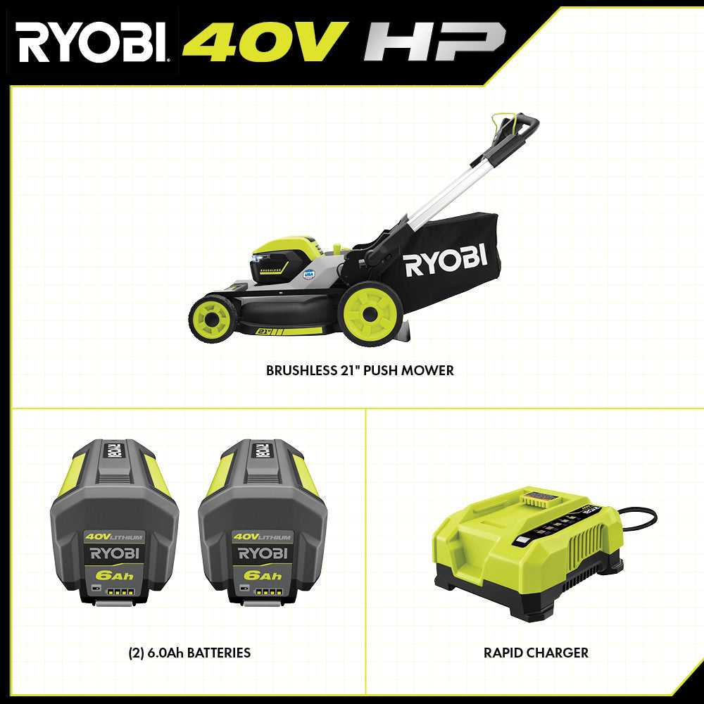 40V HP BRUSHLESS 21" MULTI-BLADE PUSH MOWER KIT Image 3