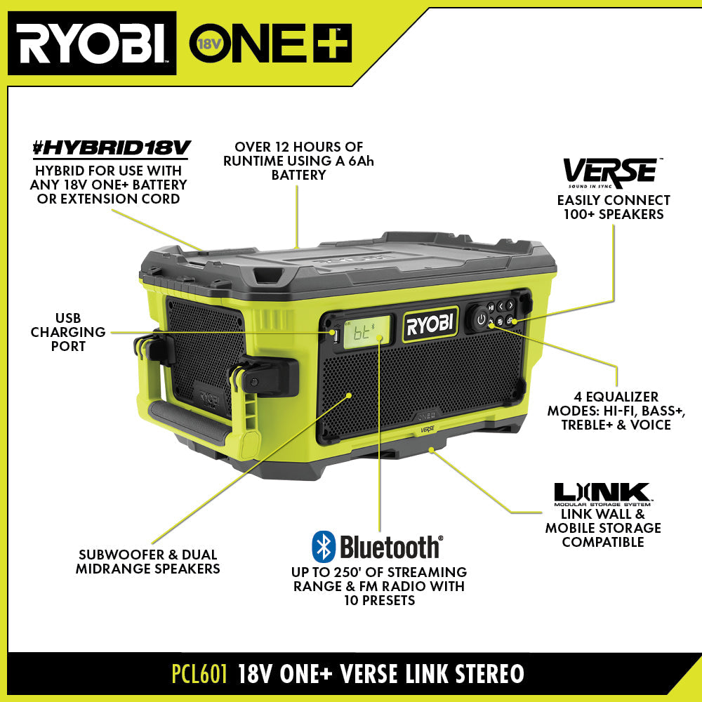 18V ONE+ HYBRID VERSE™ LINK™ BLUETOOTH® STEREO Image 2