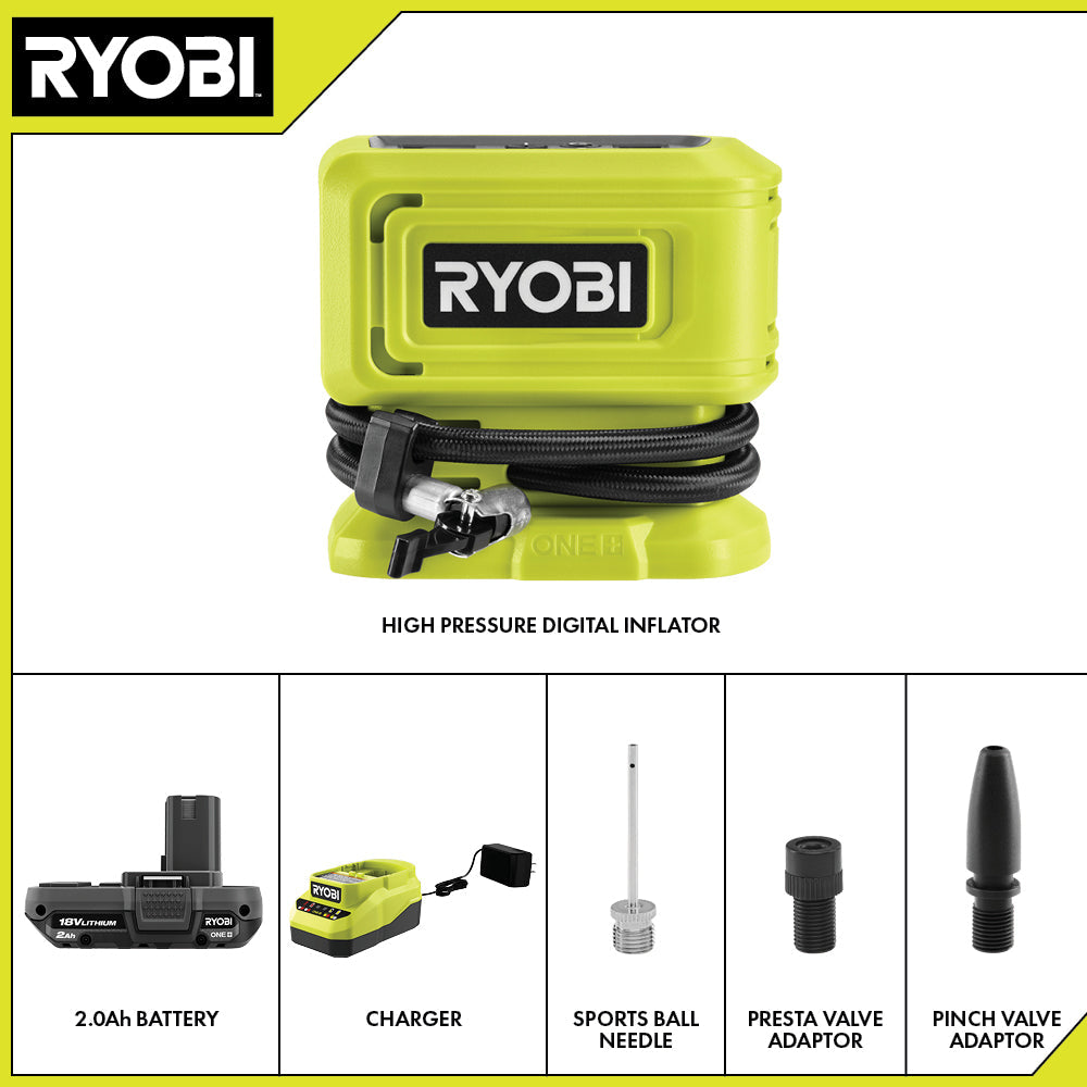 18V ONE+ HIGH PRESSURE DIGITAL INFLATOR KIT – RYOBI Tools Canada