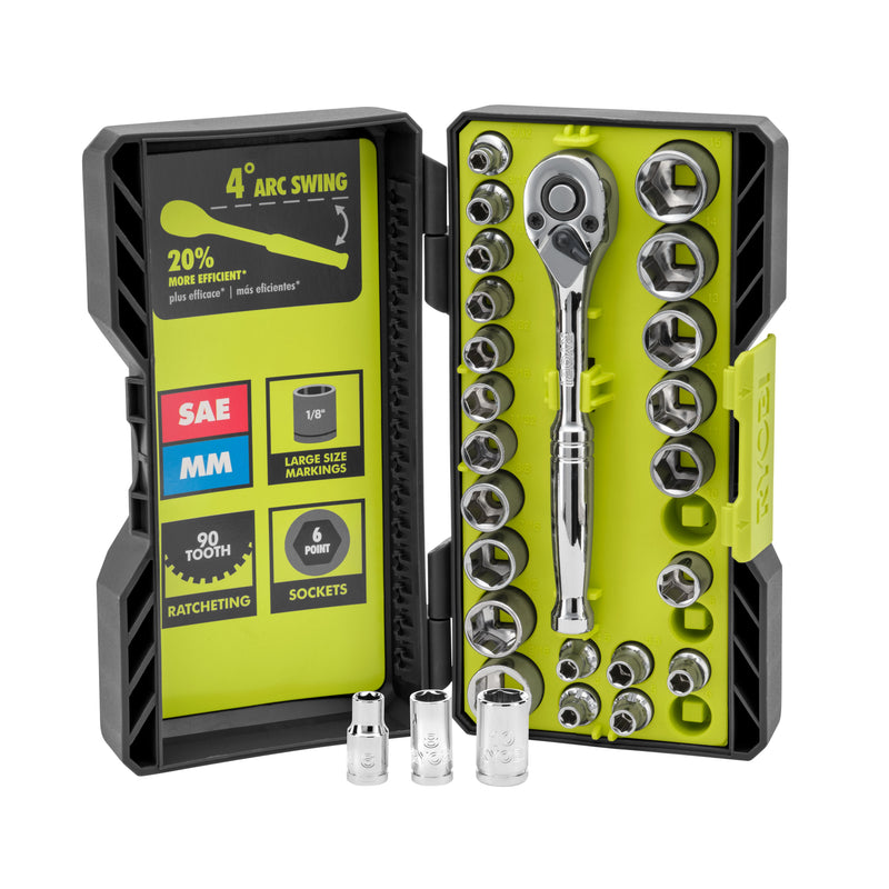 90 Tooth Ratcheting Provides 4 Degree Arc Swing