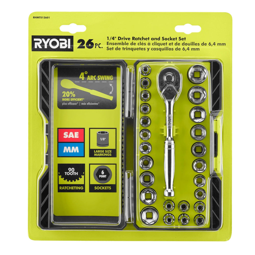 26 PC. 1/4" Drive Ratchet and Socket Set Image 2