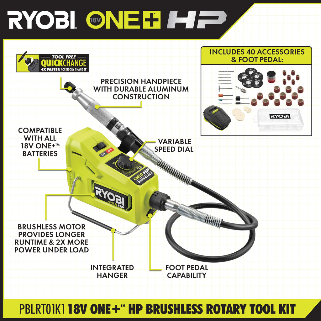 18V ONE+ HP Brushless Cordless Rotary Tool Kit Image 2