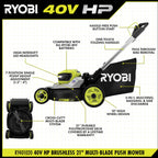 40V HP BRUSHLESS 21" MULTI-BLADE PUSH MOWER KIT Image 4