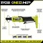 18V ONE+™ HP COMPACT BRUSHLESS 1/4" High Speed Ratchet Image 2