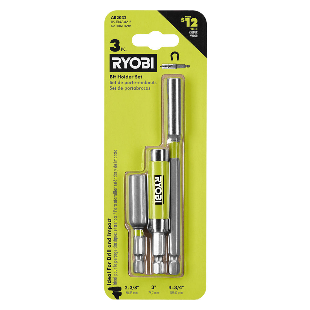 RYOBI 3PC IMPACT BIT HOLDER SET
