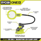 ONE+ 18V Magnifying Clamp Light Kit  Image 2